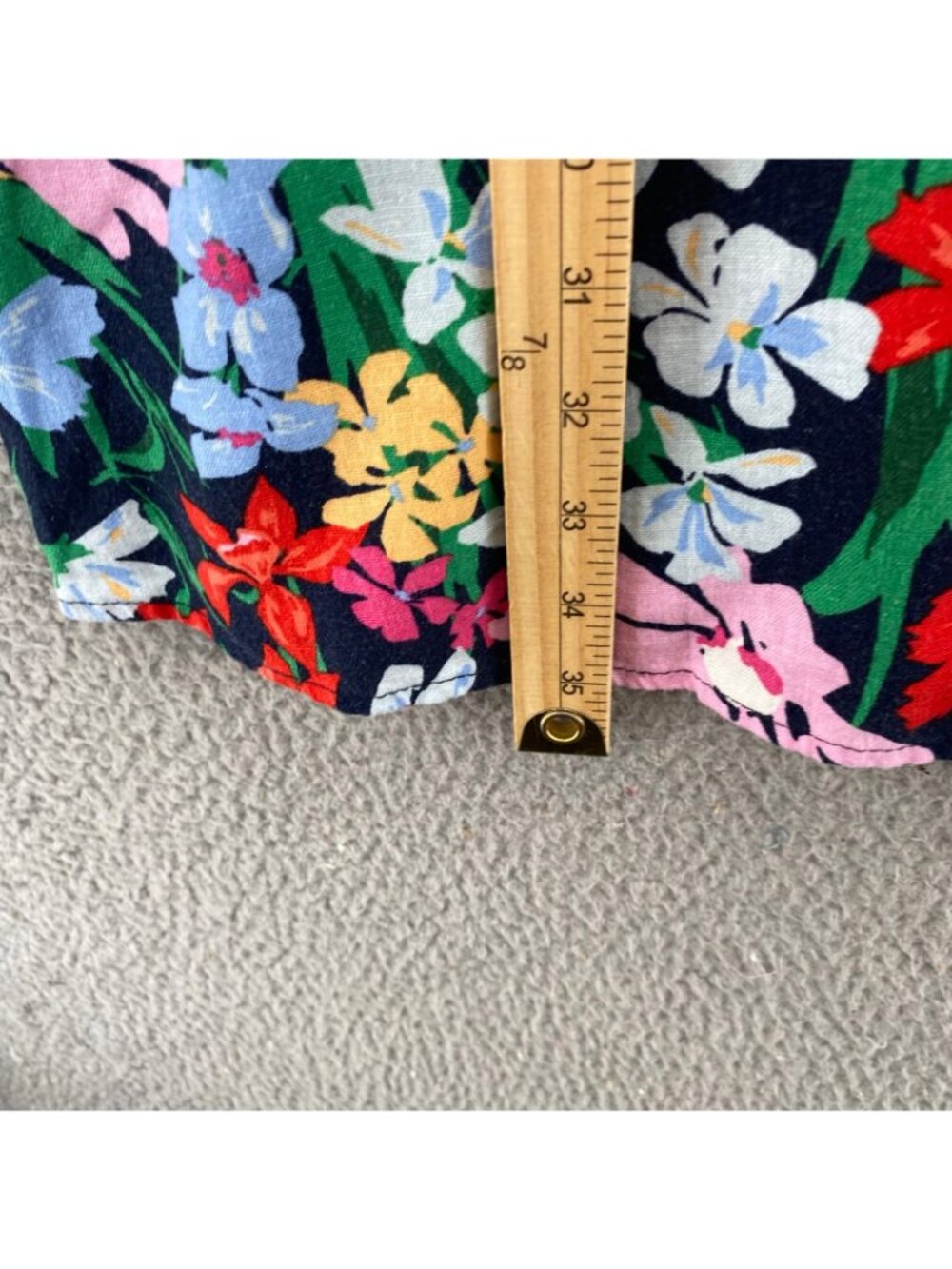 Old Navy Dress Womens Extra Large Navy Multi Floral Linen Fit & Flare Sundress - Picture 10 of 11